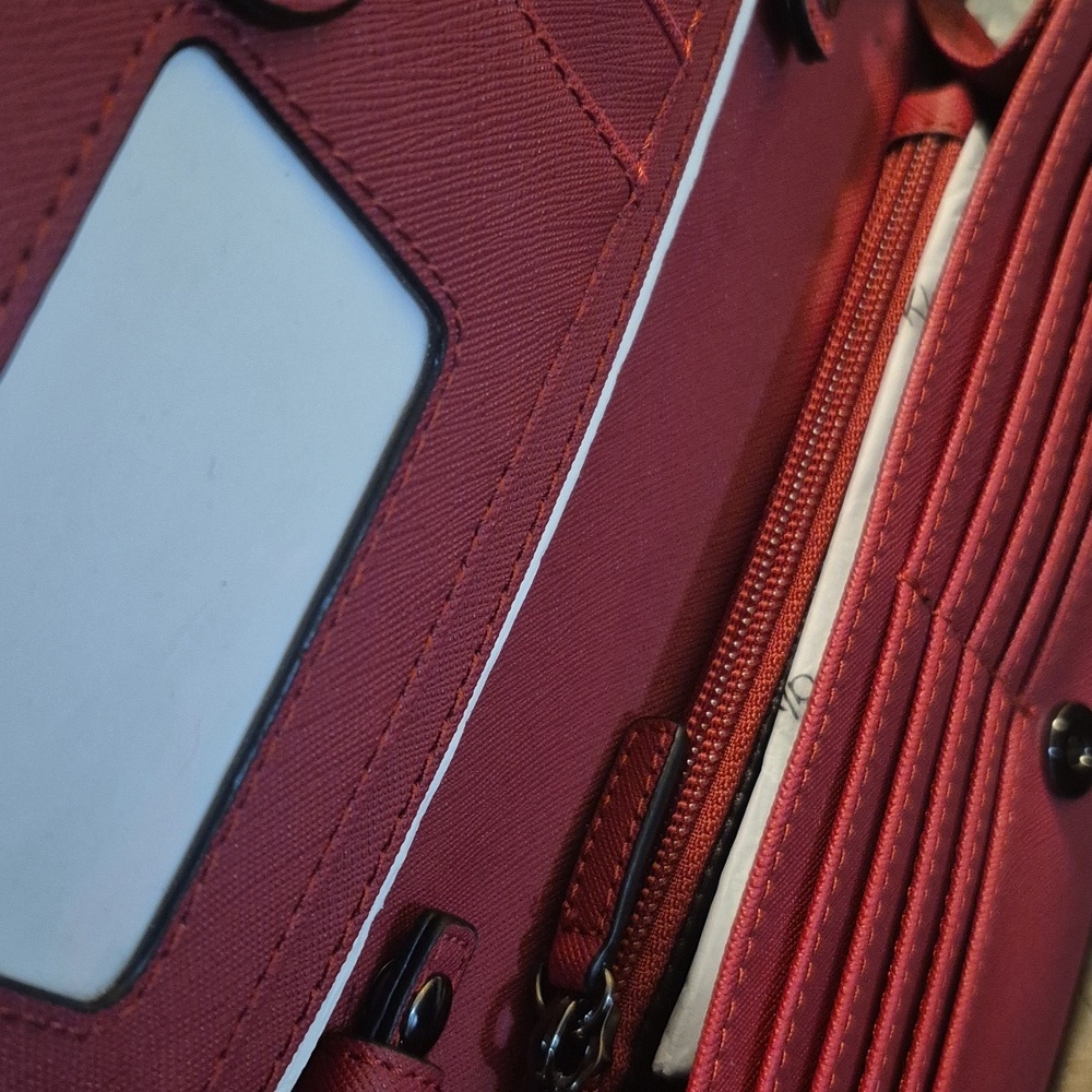 Calvin Klein Cranberry Crossbody Chain Wallet Bag - Picture 6 of 10